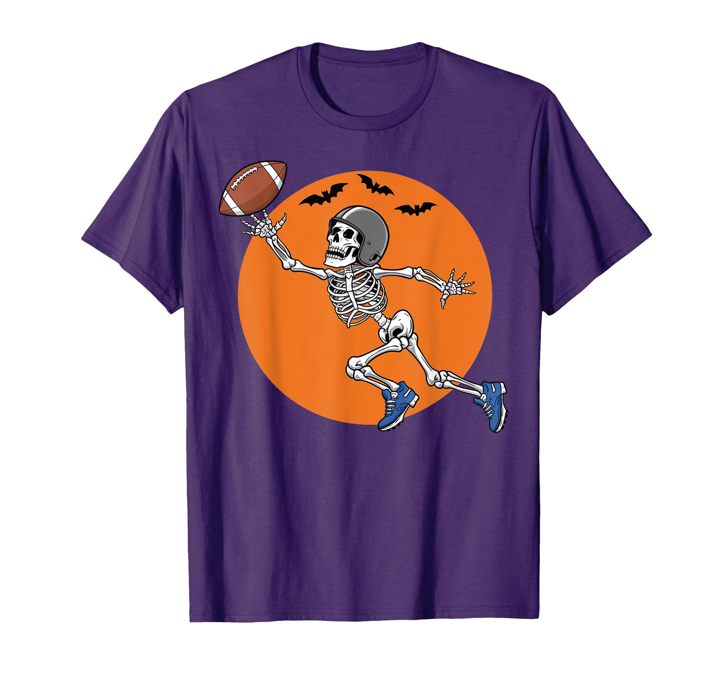 American Football Skeleton Halloween Gifts Men Women Boys T-Shirt