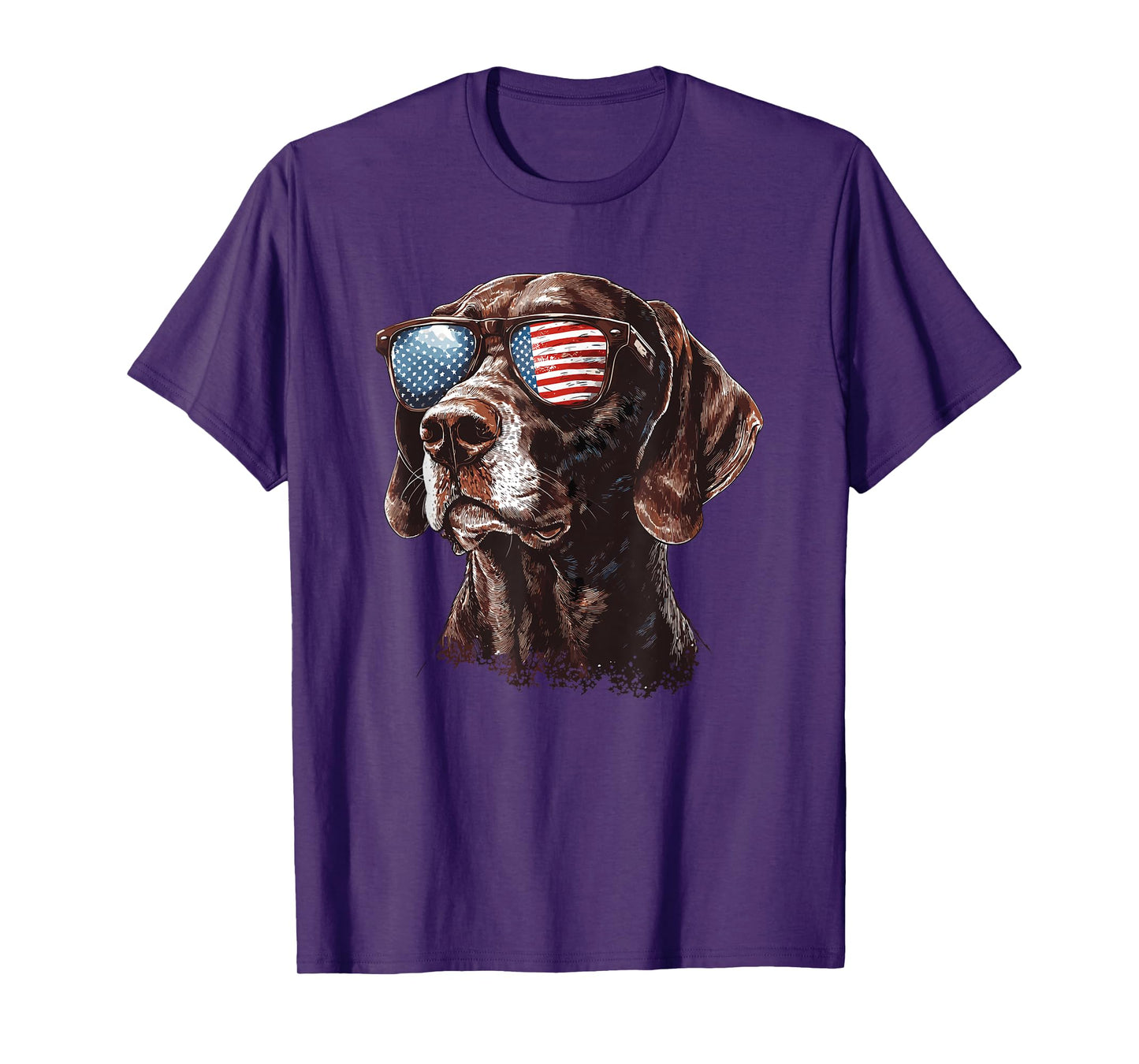 Patriotic GSP USA Flag Sunglasses Dog Lover 4th Of July T-Shirt