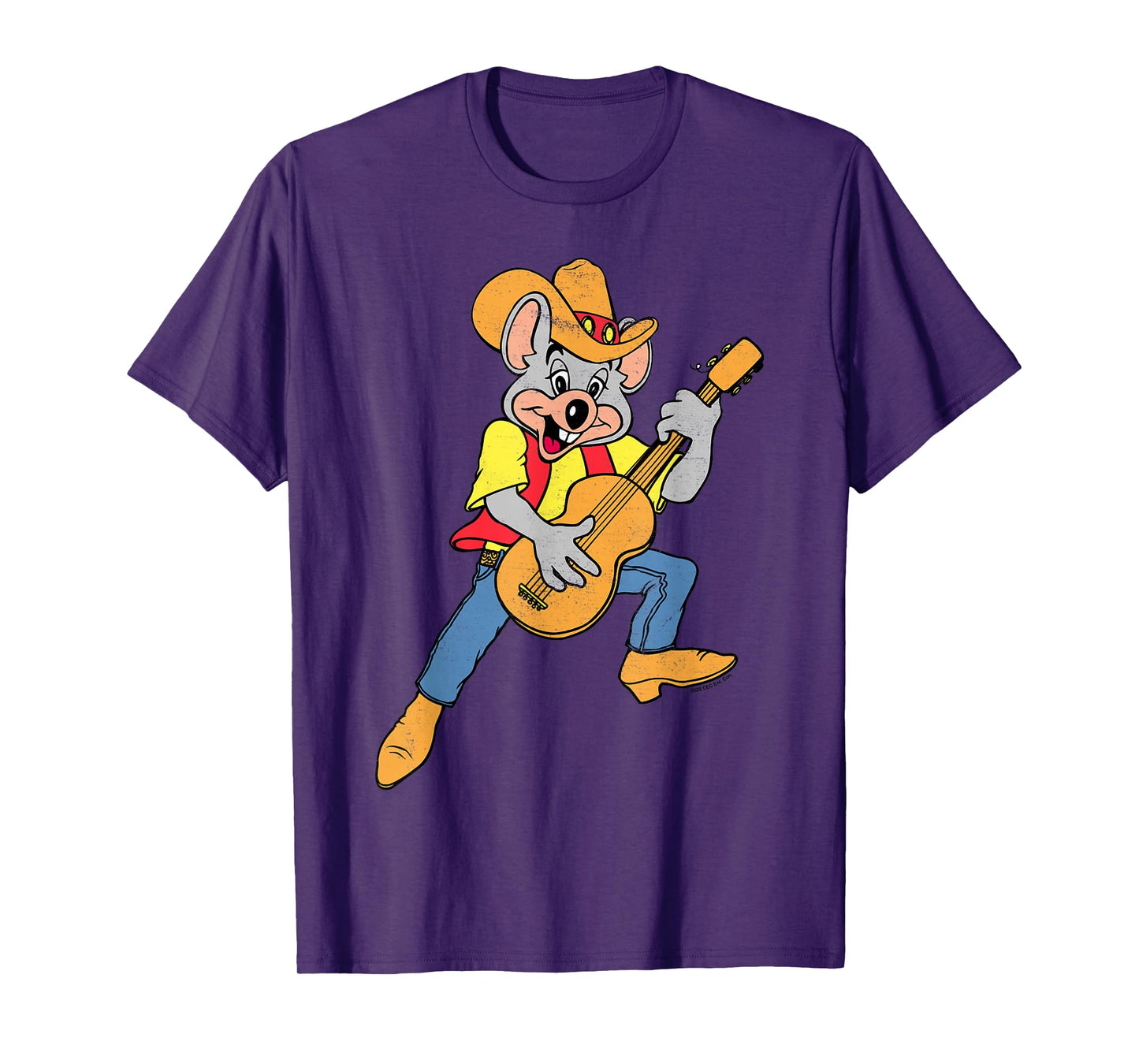 Chuck E. Cheese Cowboy Chuck E. Playing Guitar Distressed T-Shirt