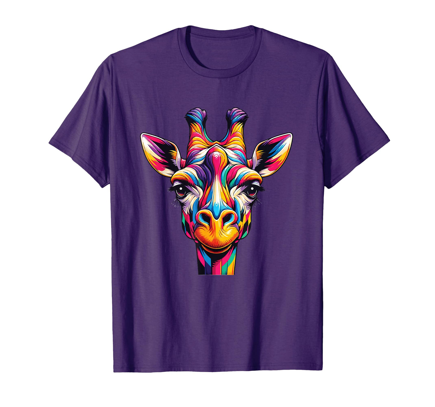 Giraffe rainbow colorful love wild animals zoo jungle T-Shirt