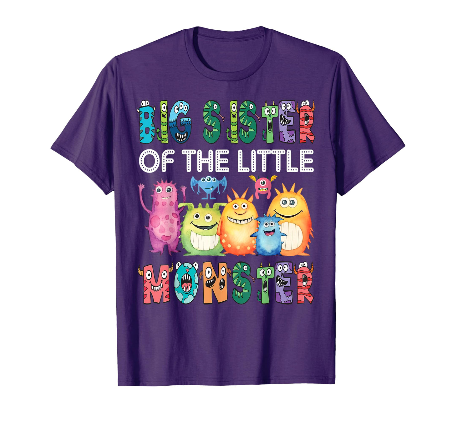 Big Sister Of The Little Monster Kids 1St Birthday Party T-Shirt