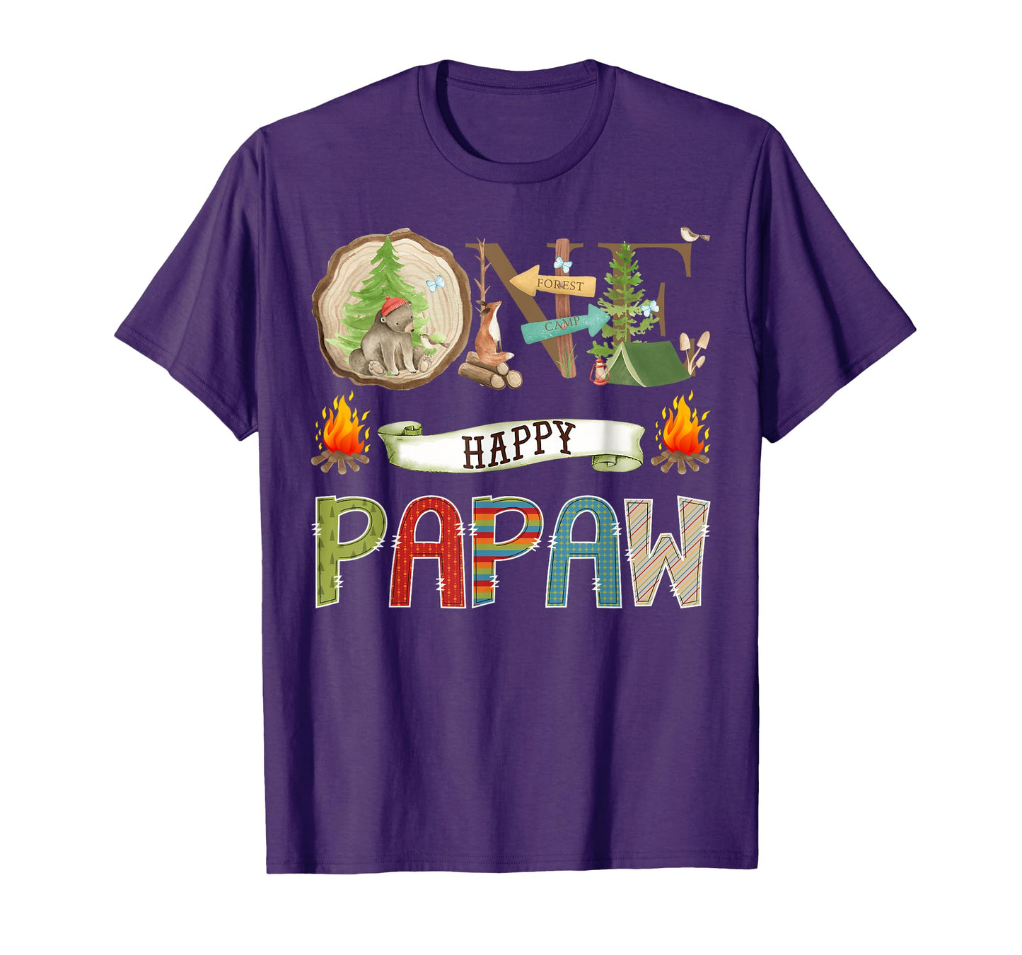 One Happy Papaw Camper 1St Birthday Camping Bear T-Shirt