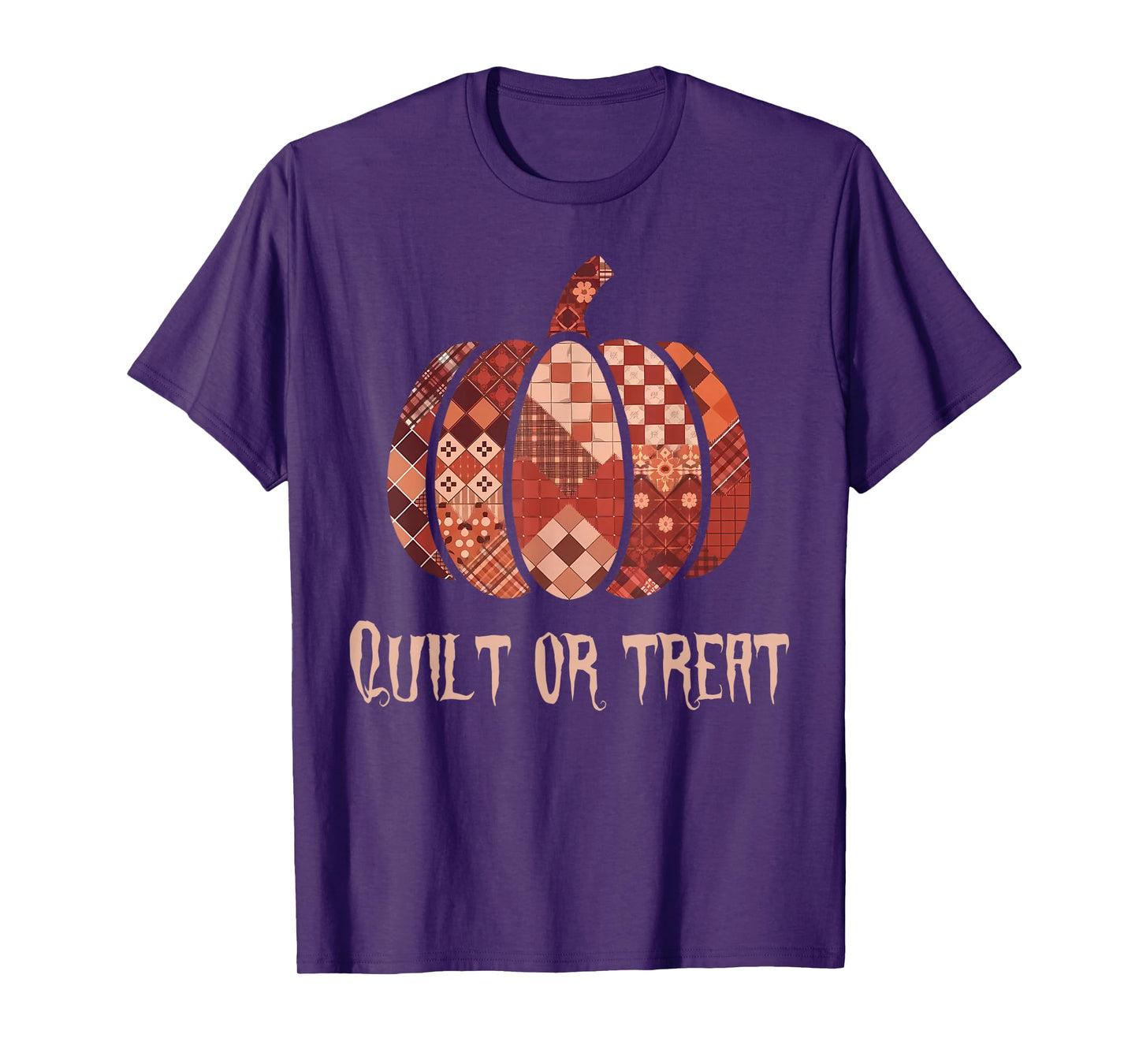 Quilt or Treat Patchwork Pumpkin Quilters Autumn Halloween T-Shirt