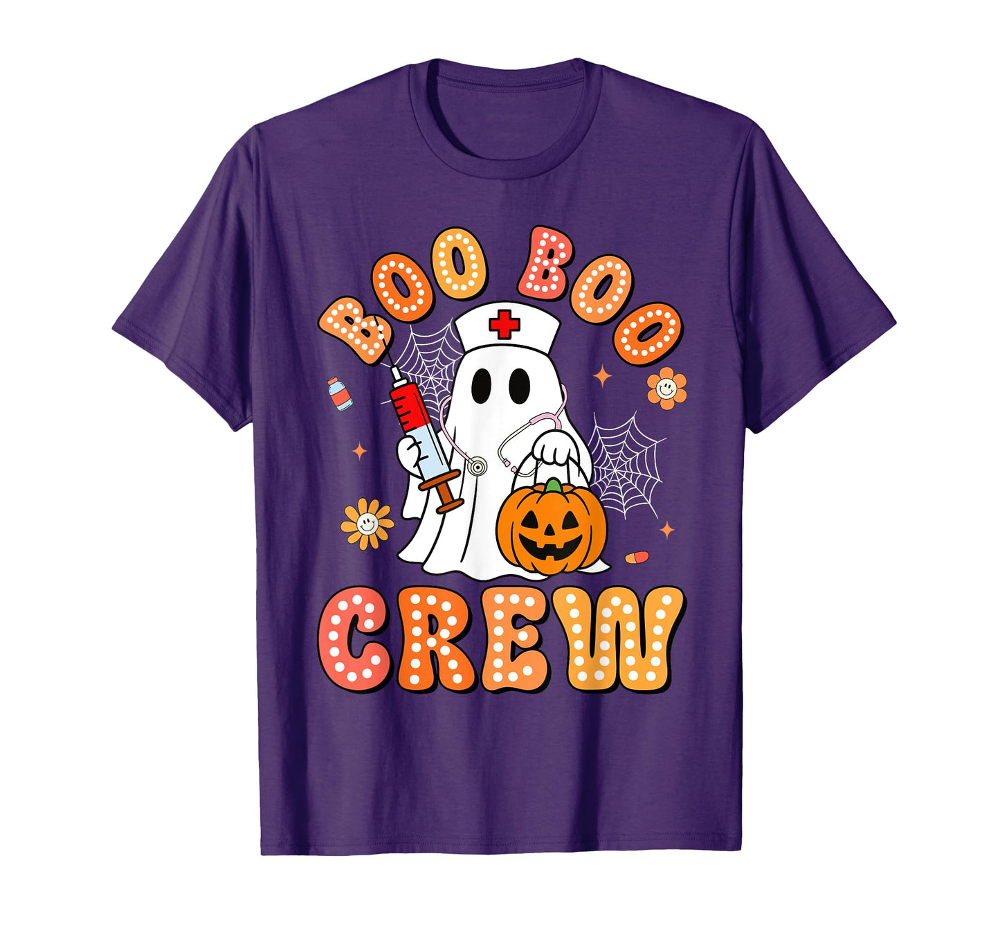 Boo Boo Crew Nurse Funny Halloween Ghost Nurse Girl Women T-Shirt