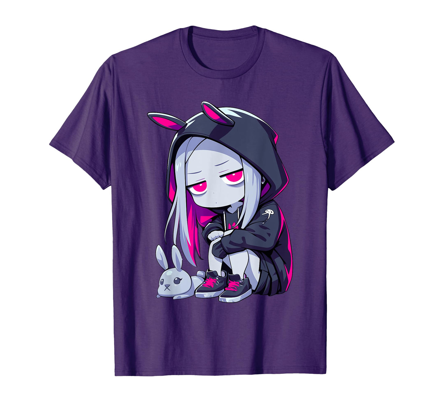 Grunge Goth Bunny Anime Girl Cute E-Girl Edgy Outfit T-Shirt