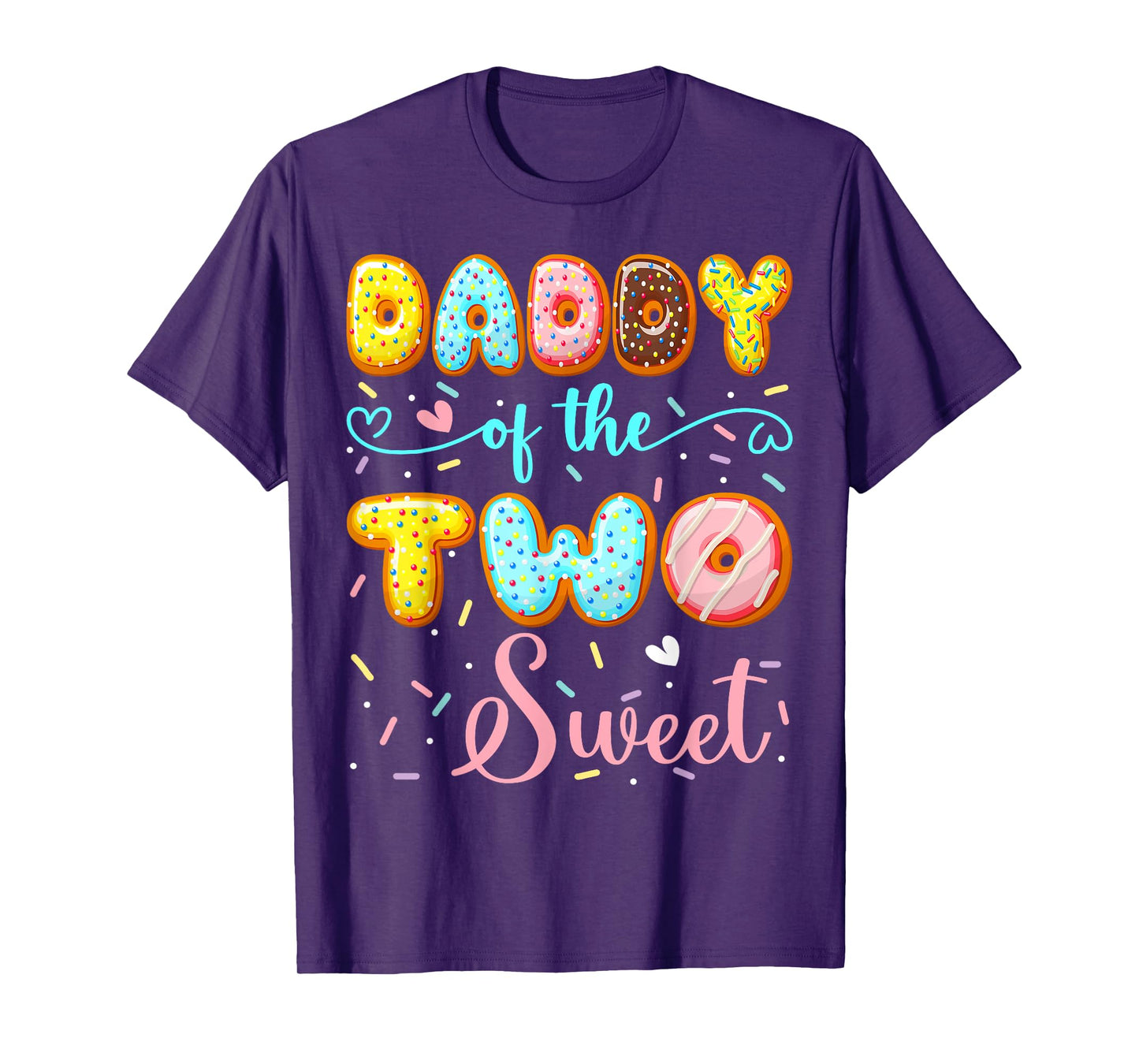 Daddy Of The Two Sweet 2Nd Birthday Girl Donut Party T-Shirt