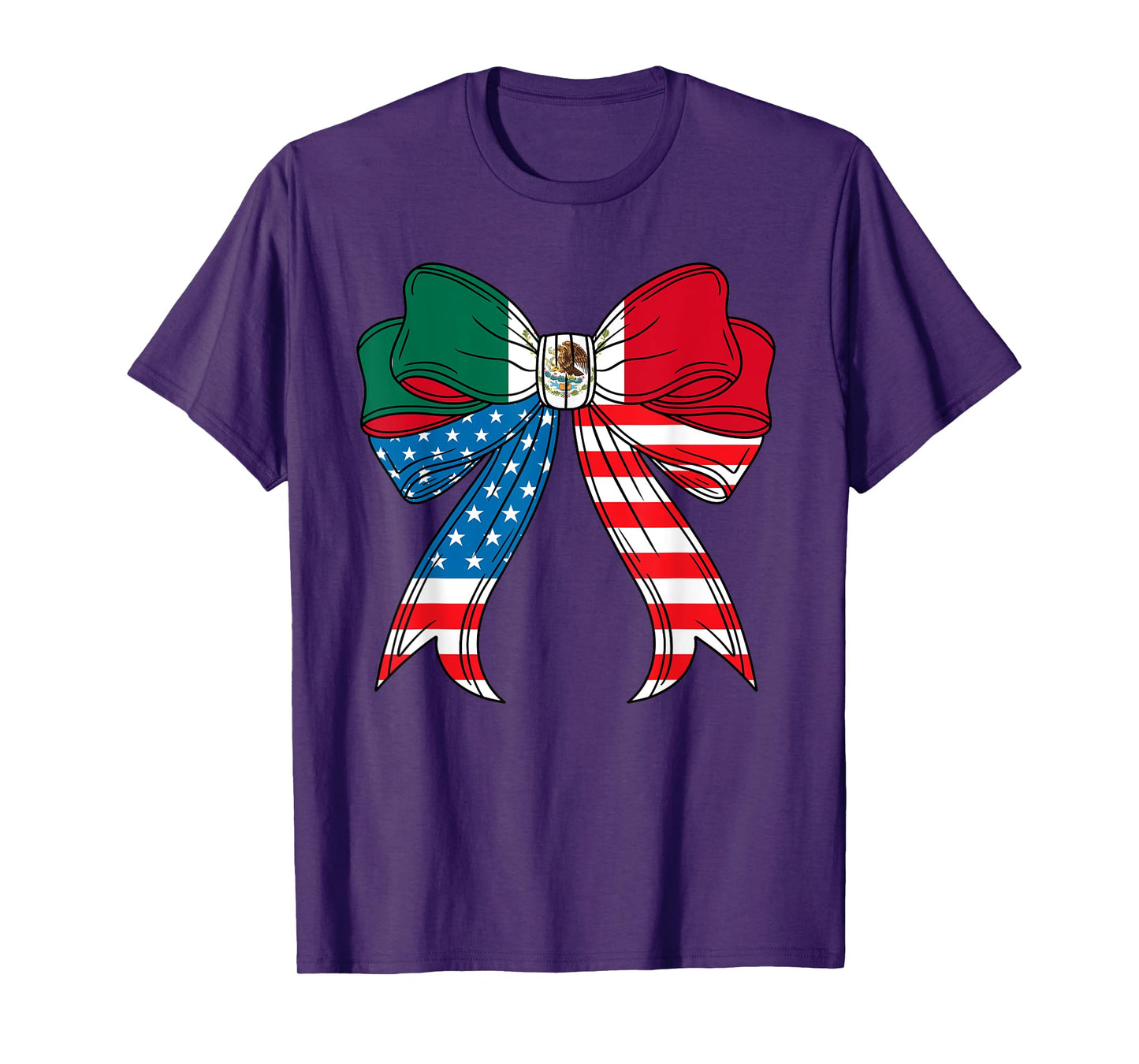 Half Mexican And American Mexico America Usa Women Girl Bow T-Shirt