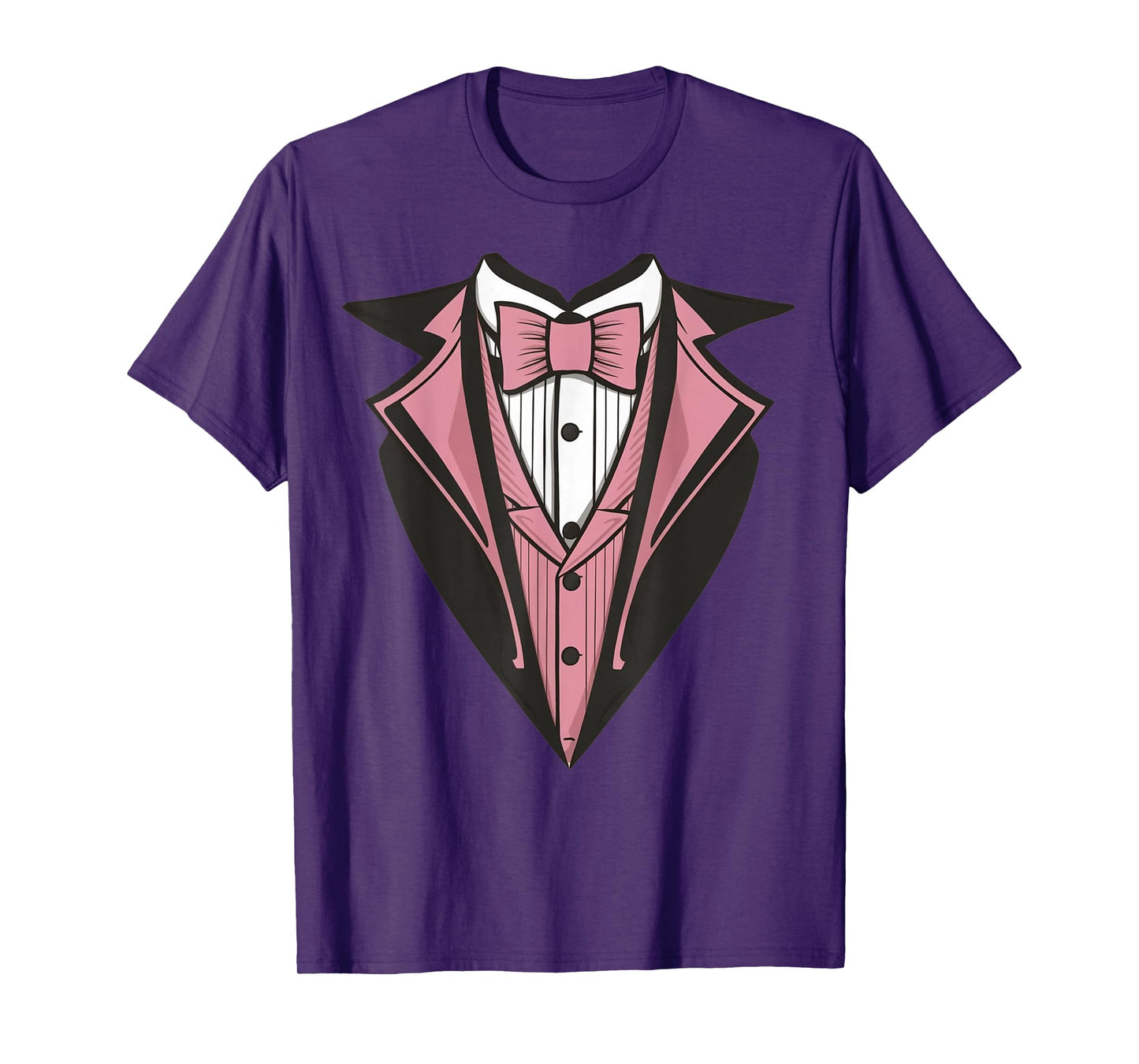 Kids Adult Pink Tuxedo, Toddler Tux Costume Youth Tux T-Shirt