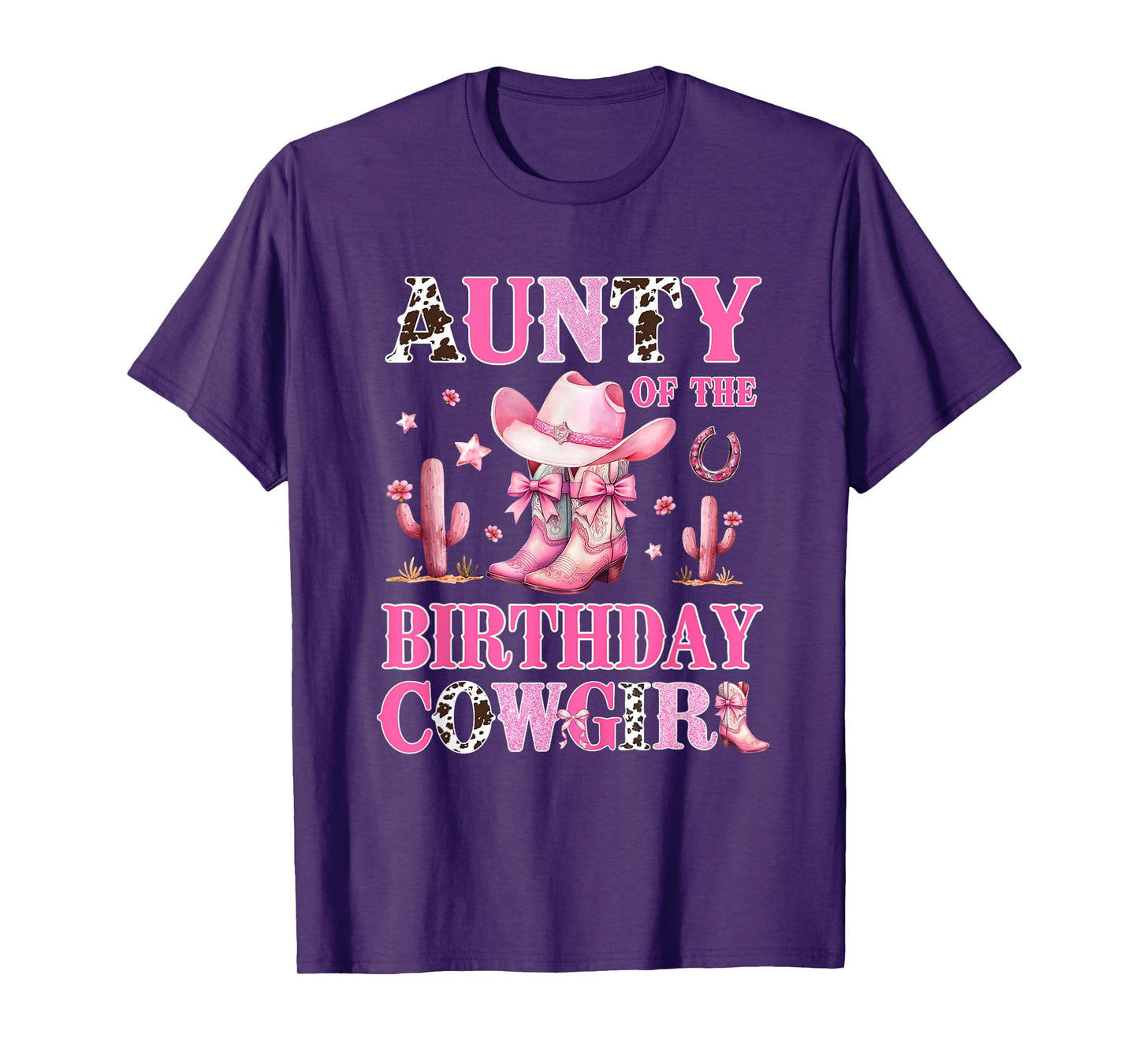 Aunty Of The Birthday Cowgirl Rodeo Party B-day Girl Party T-Shirt