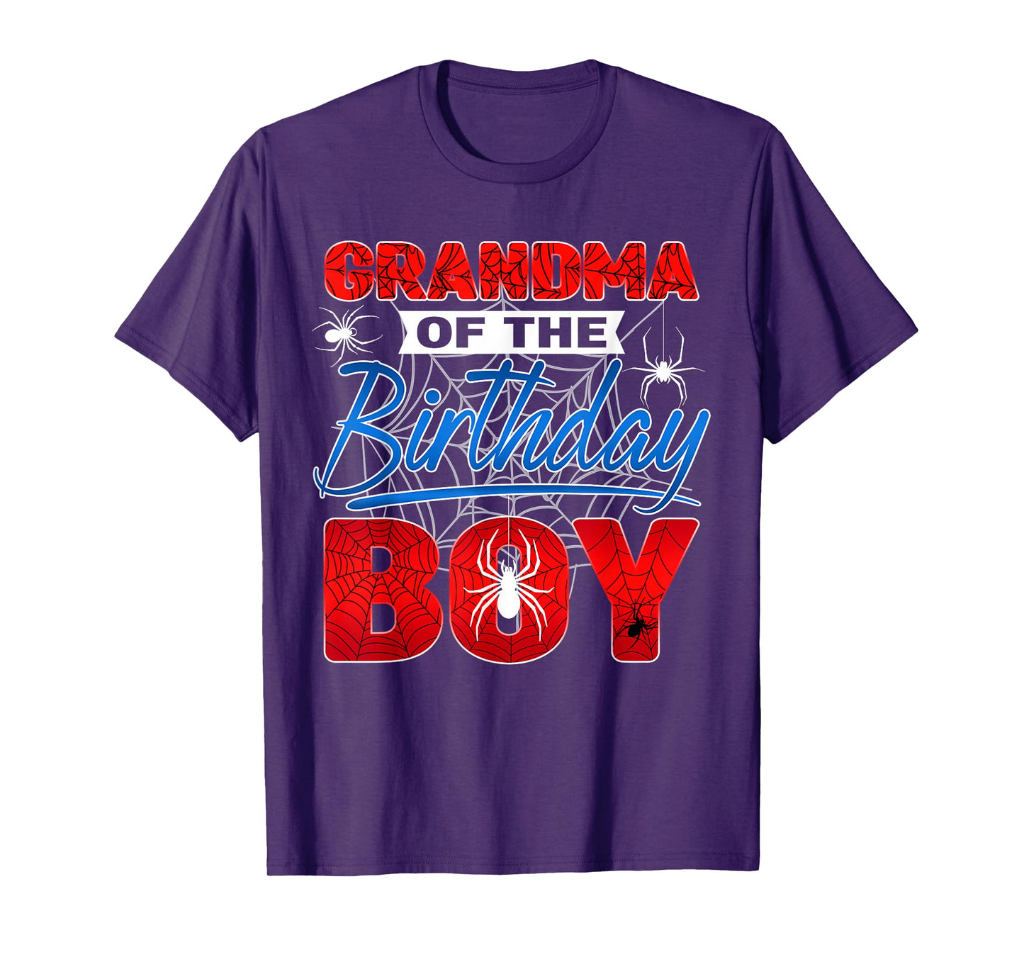 Grandma Of The Birthday Boy Spider Web Birthday Party Family T-Shirt