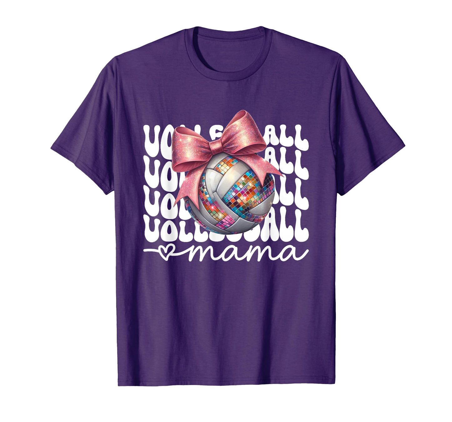 Volleyball Mama Mom Mother's Day Pink Cute Bow Mom Lovers T-Shirt