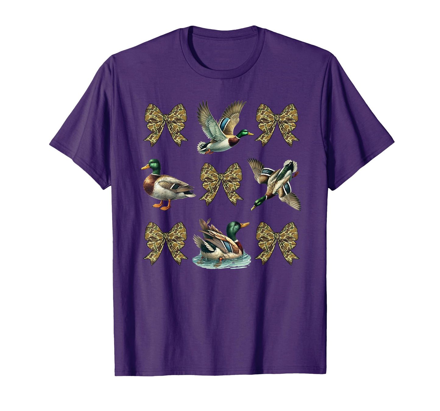 Mallard Duck Camouflage Camo Bow Duck Hunting Girls Camo T-Shirt