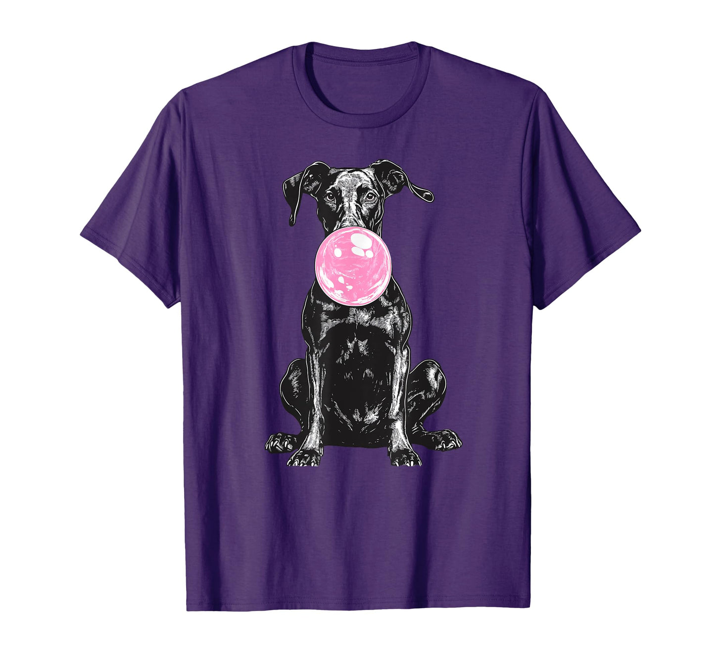 Vintage Doberman Blowing Bubble Dog Dad Mom Owner T-Shirt