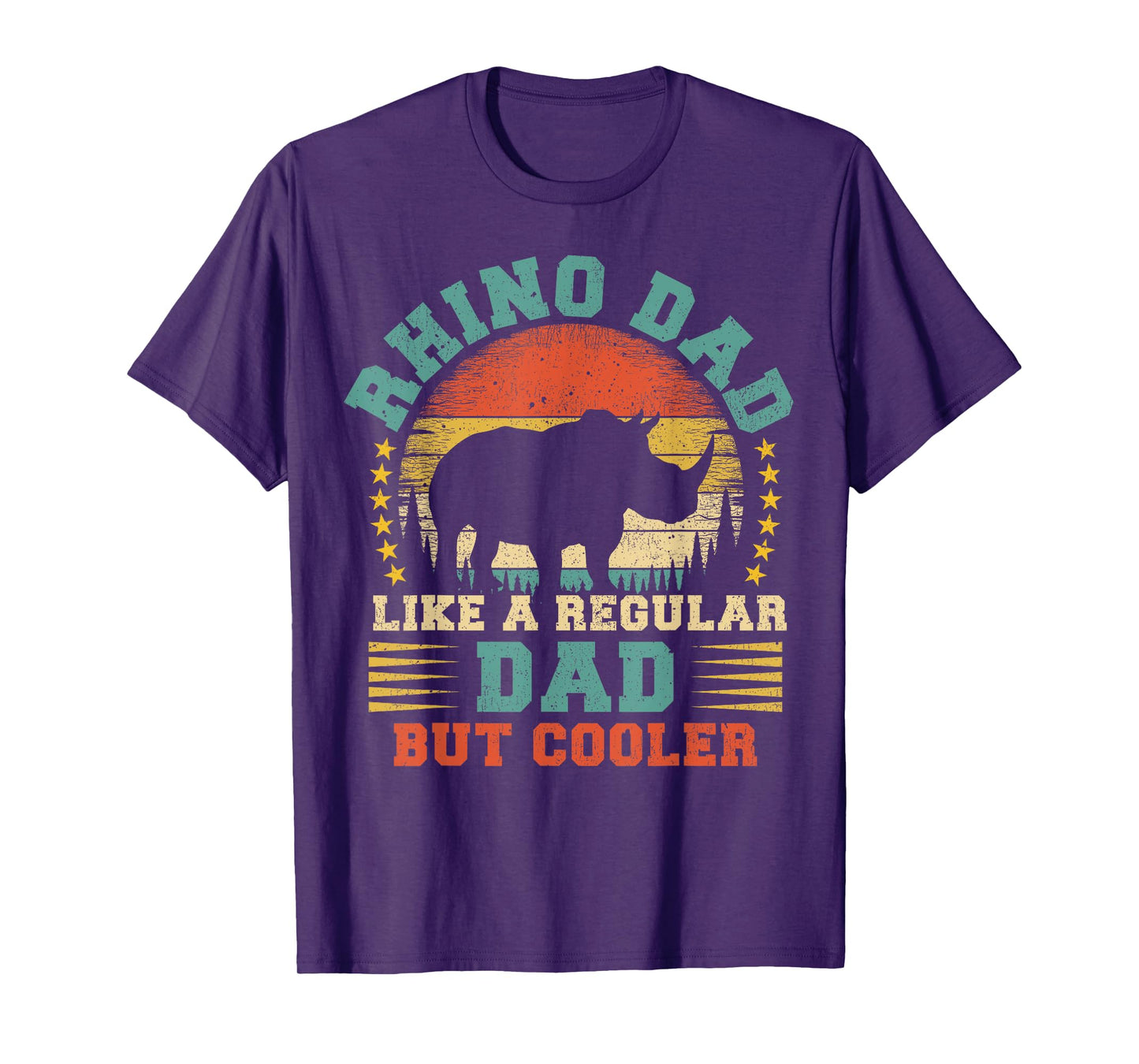 Vintage Rhino Dad Like A Regular Dad Rhino Father's Day T-Shirt