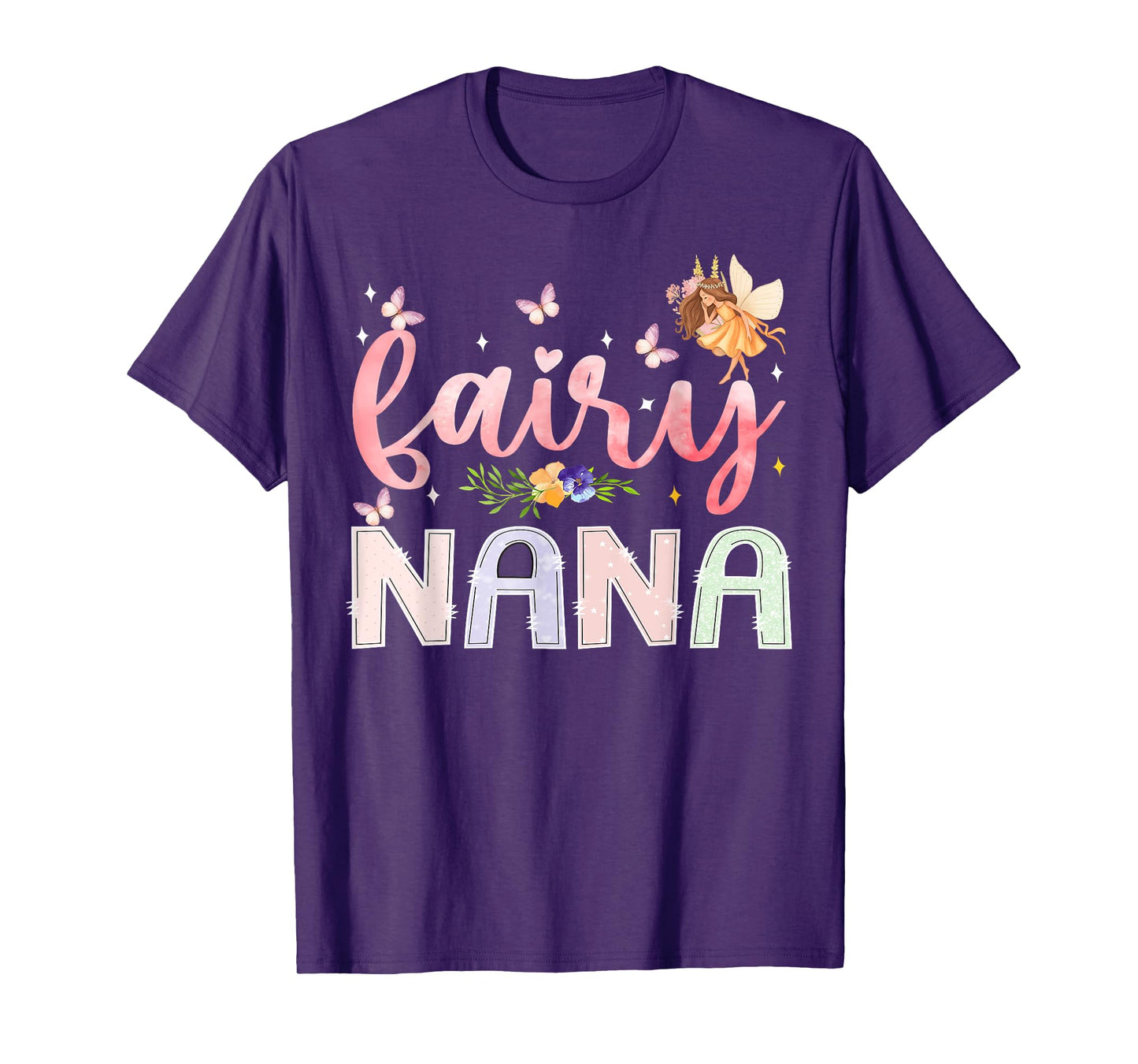 Fairy Nana Magical Floral Birthday Girl Fairytale Family T-Shirt