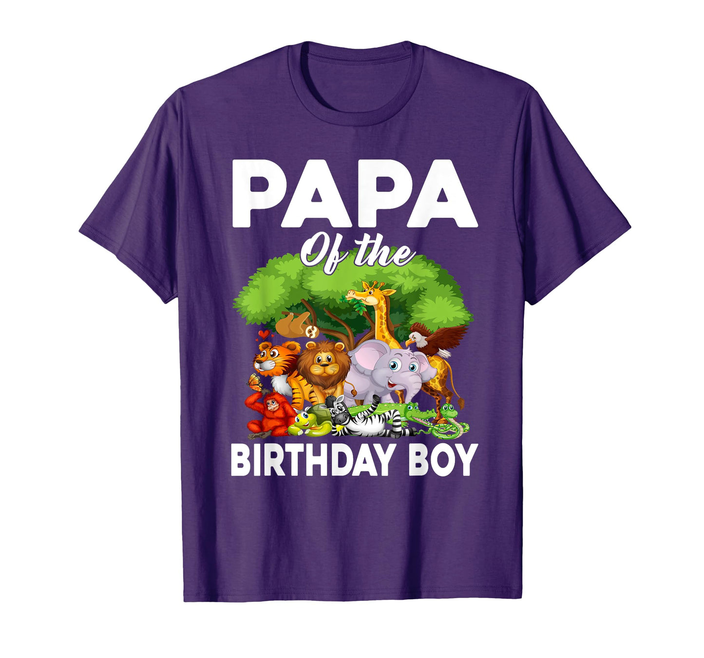 Papa of the Birthday Boy Zoo Animals Bday Safari Wildlife T-Shirt