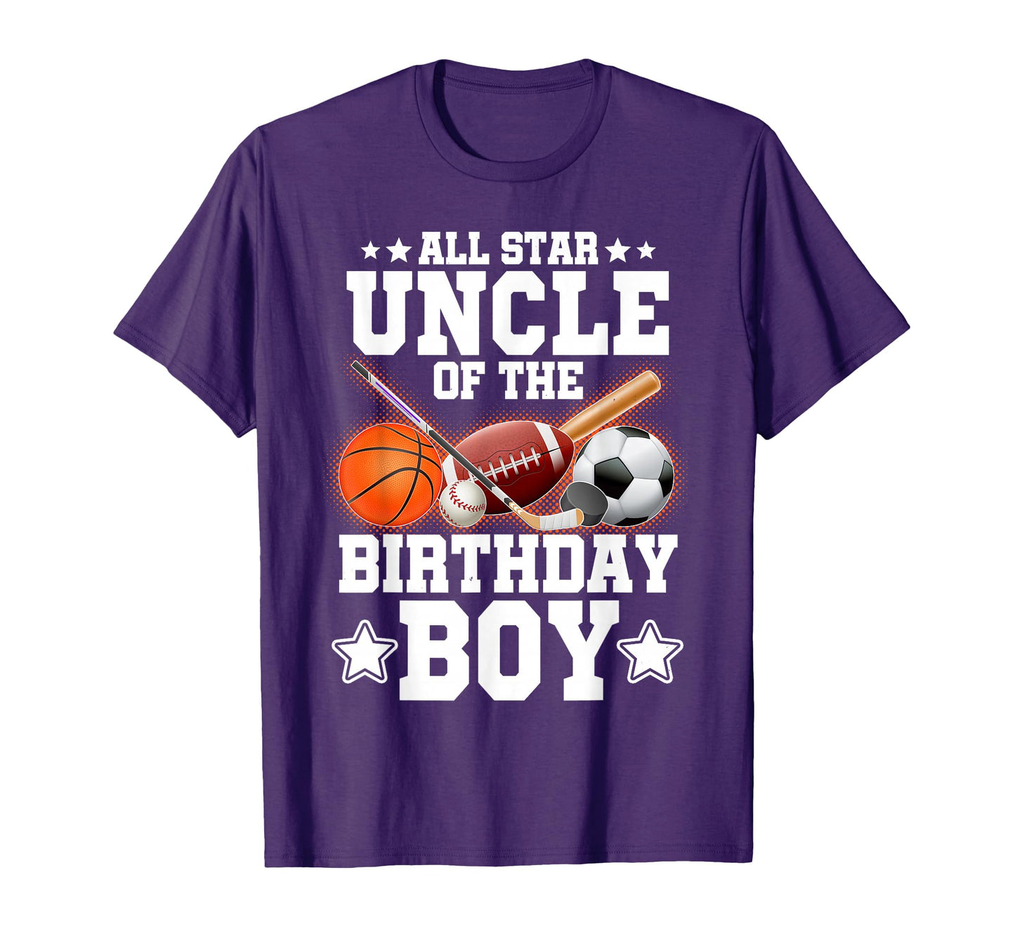 All Star Uncle Of The Birthday Boy Basketball Soccer Sport T-Shirt