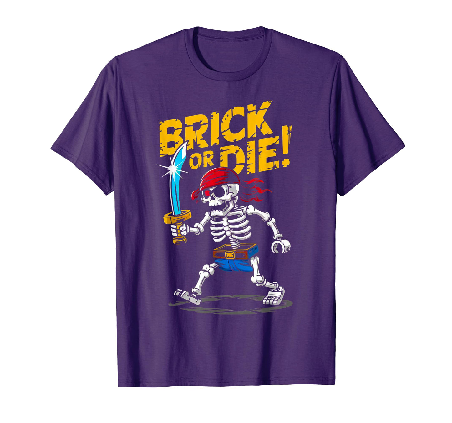 Halloween Bricks Pirate Skeleton Builder Blocks Building Toy T-Shirt