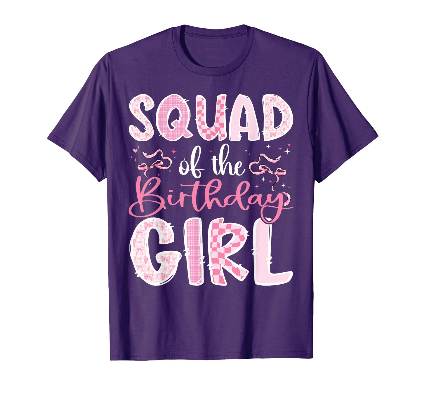 Squad of The Birthday Girl Pink Coquette Bow Family T-Shirt