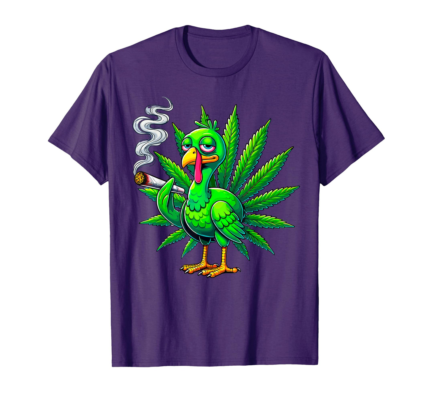 Cannabis Marijuana Smoke Joint Turkey Funny Thanksgiving Tee T-Shirt