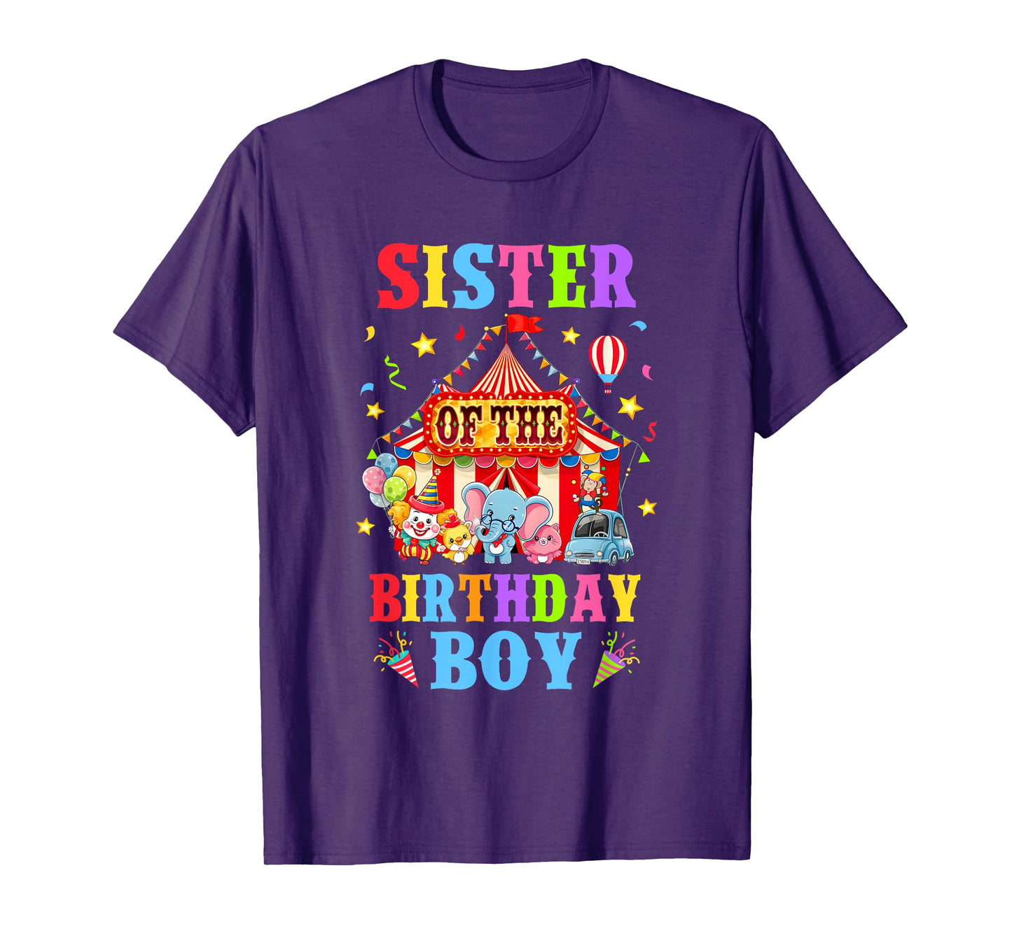 Sister Of The Birthday For Boy Circus Carnival Theme Party T-Shirt