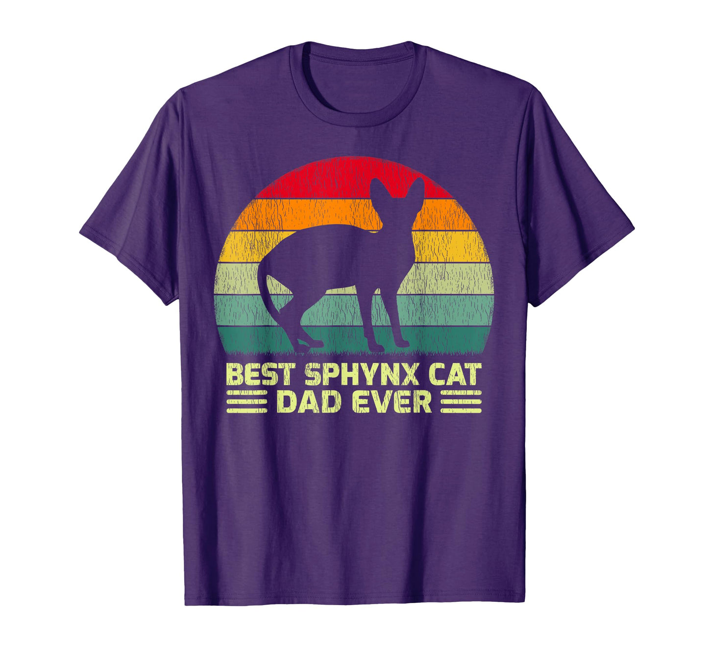 Funny Vintage Best Sphynx Cat Dad Ever Father's Day Men T-Shirt