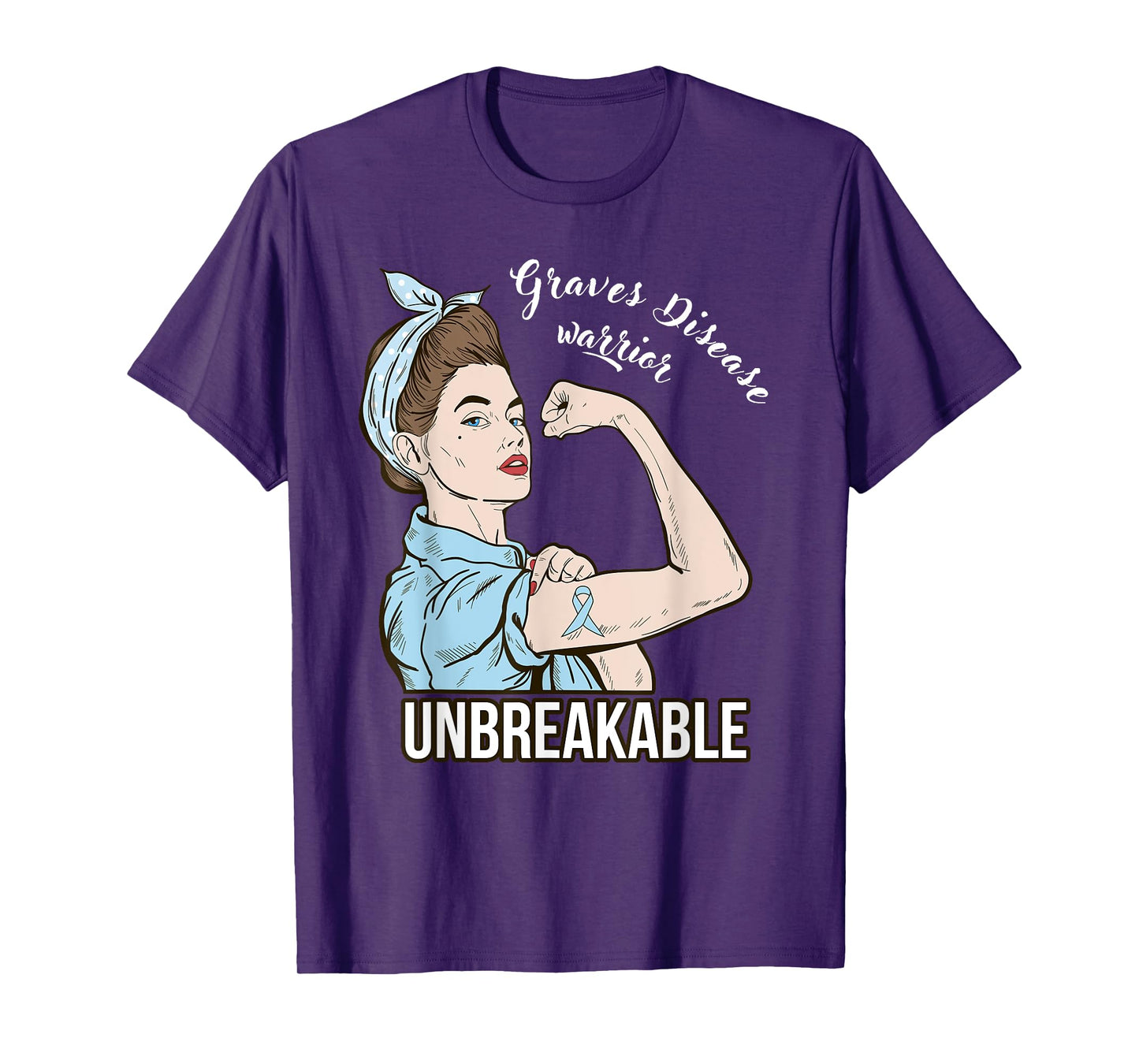 Graves Disease Awareness For Her Warrior Unbreakable Support T-Shirt