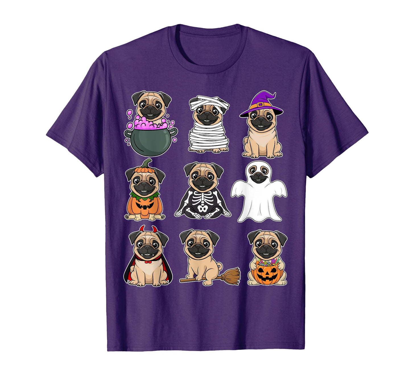 Pug Halloween Costume Spooky Ghost Pumpkin Pug Halloween T-Shirt