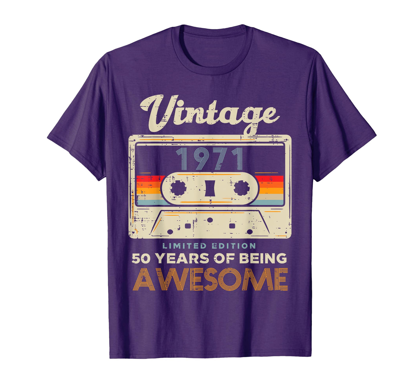 Vintage 1971 Cassette Tape 50 Awesome 50th Birthday Gift T-Shirt