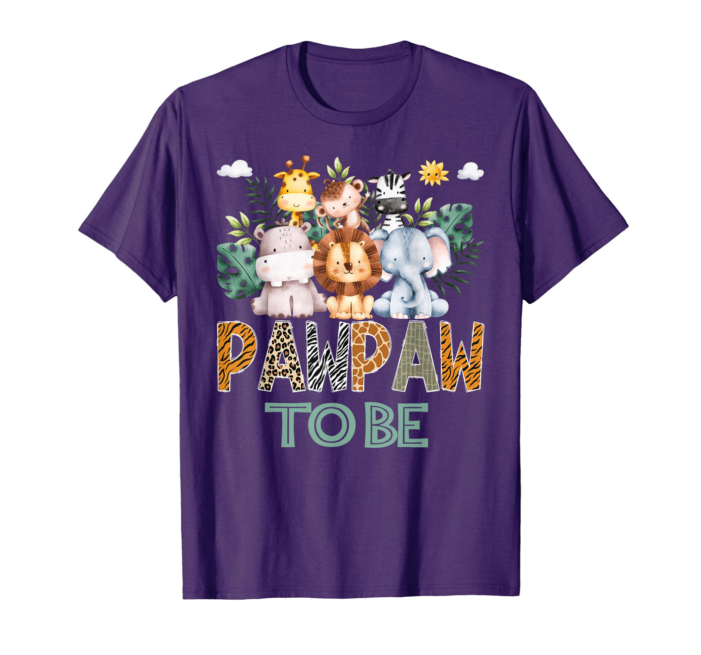 Soon To Be Pawpaw Jungle Animal Safari Gender Reveal T-Shirt