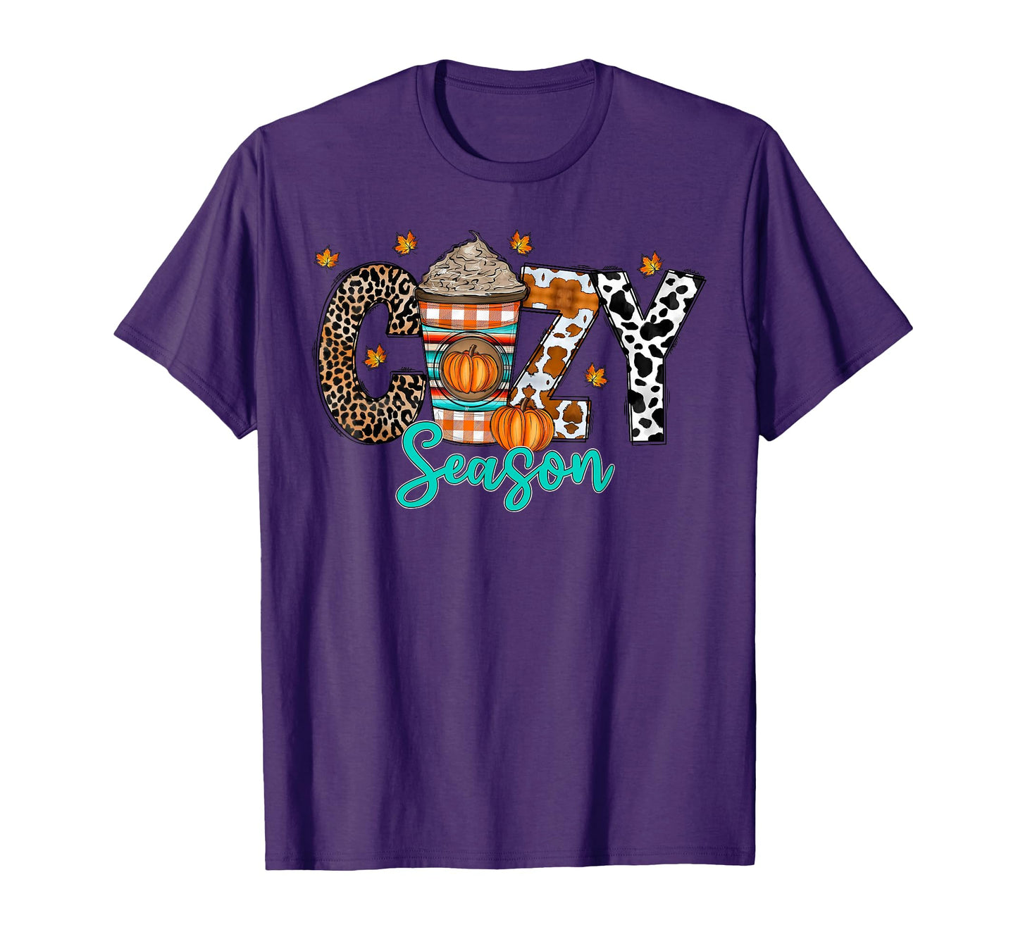 Cozy Season Pumpkin Spice Autumn Fall Leaves Thanksgiving T-Shirt