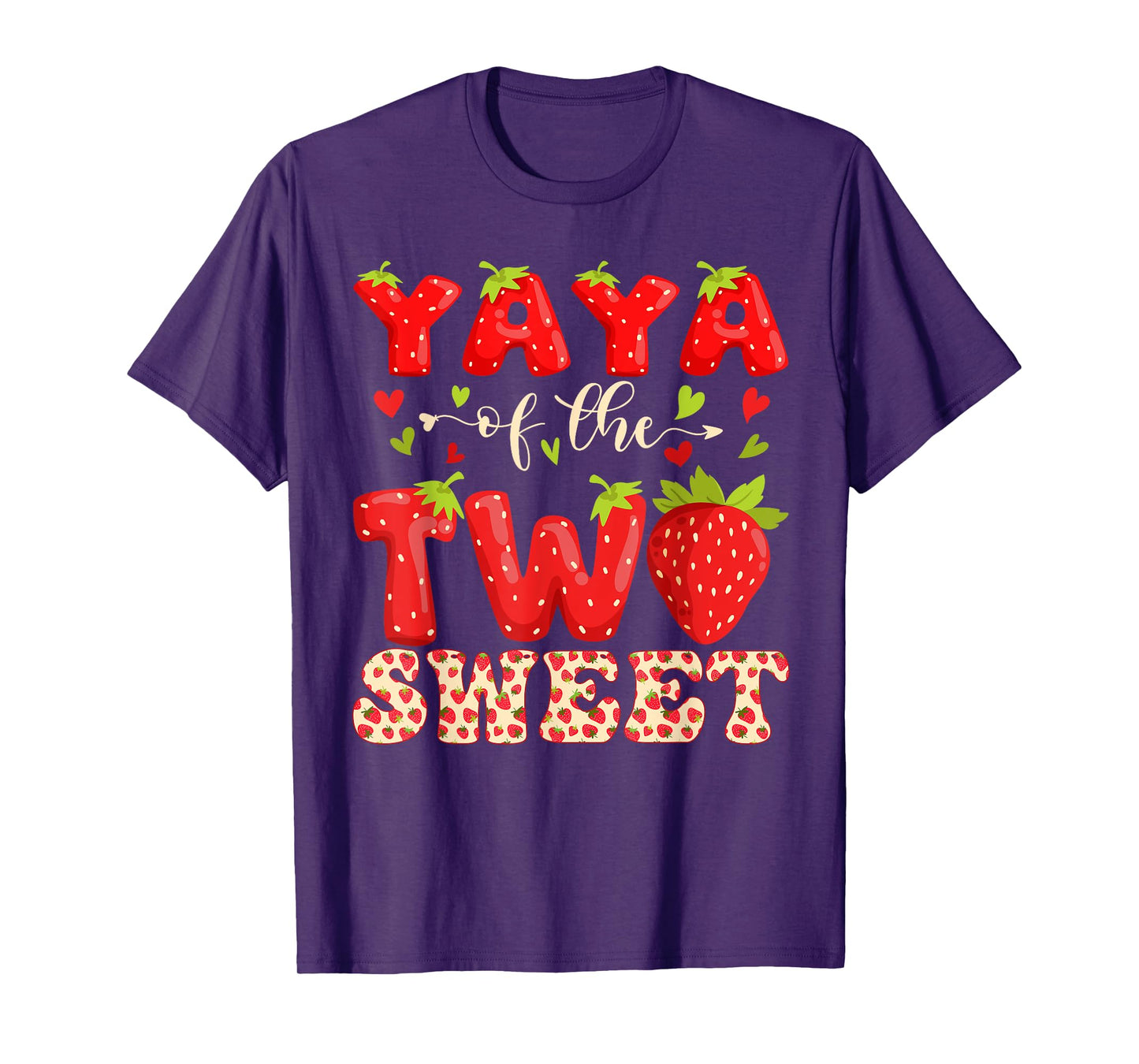 YAYA Of The Two Sweet Second Birthday Girl Strawberry T-Shirt