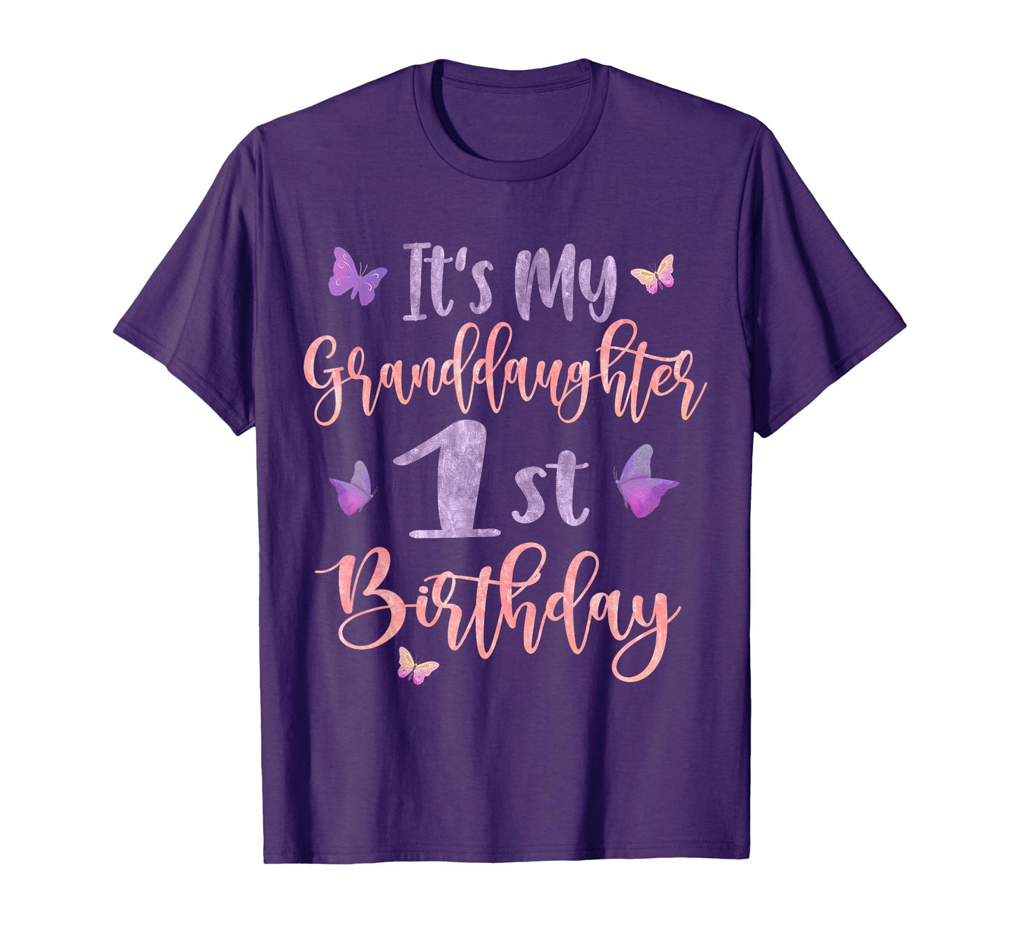 It's My Granddaughter's 1st Birthday Butterfly 1 Years Old T-Shirt
