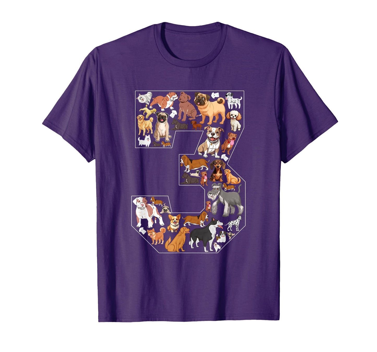 3rd Birthday Dog Lovers 3 Year Old Boys Girls Party T-Shirt