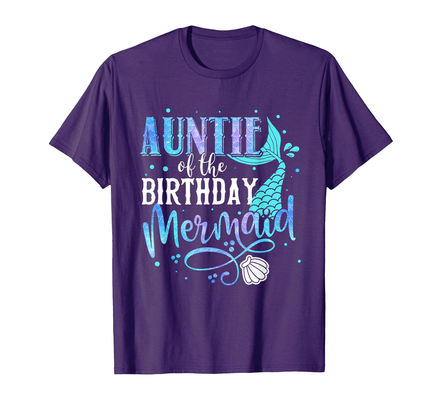 Auntie Of The Birthday Mermaid Family Matching Party Squad T-Shirt