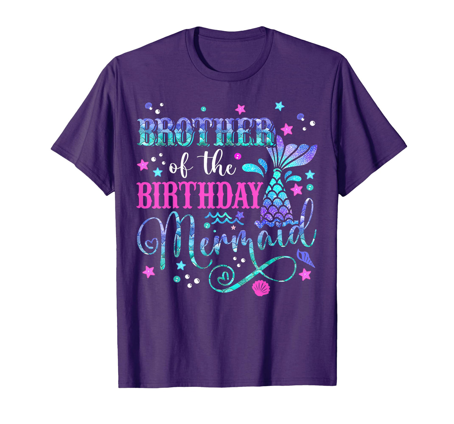 Brother Of The Birthday Mermaid Girl Bday Party Squad Family T-Shirt