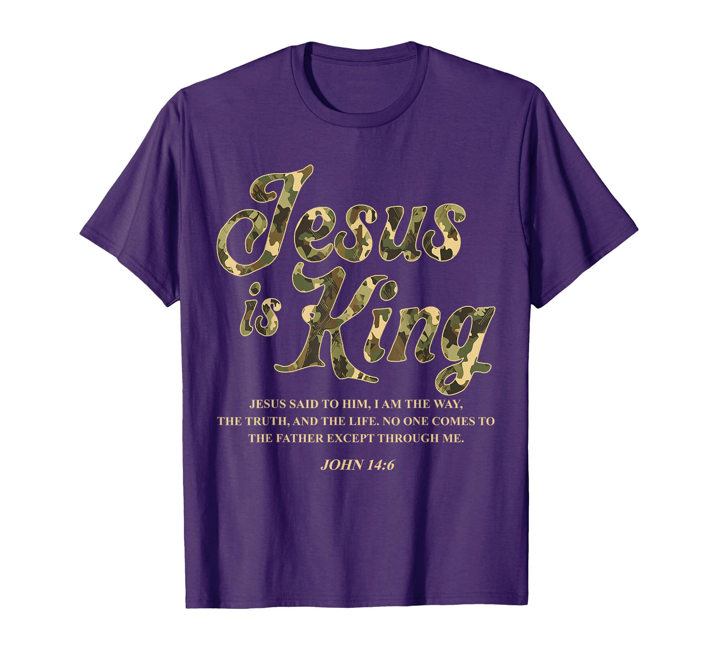 Vintage Camo Jesus Is King Jesus John 14 6 Costume Christian T-Shirt