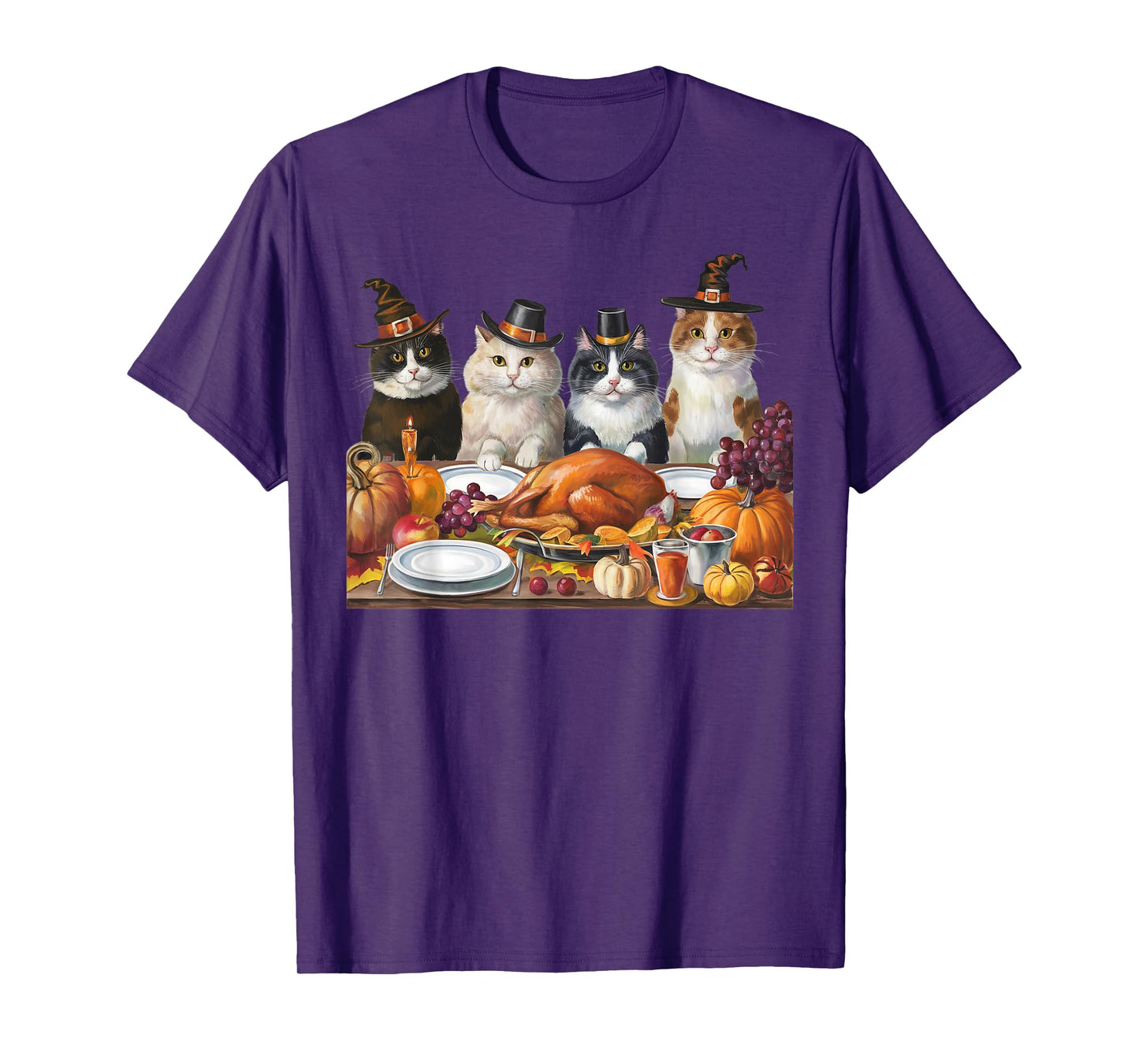 Thanksgiving Day Cat Squad Turkey Gifts For Men Women Kid T-Shirt