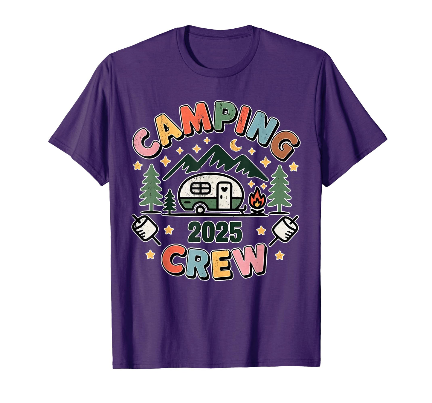 Retro Camping Crew 2025 Summer Camping Matching Kids Toddler T-Shirt