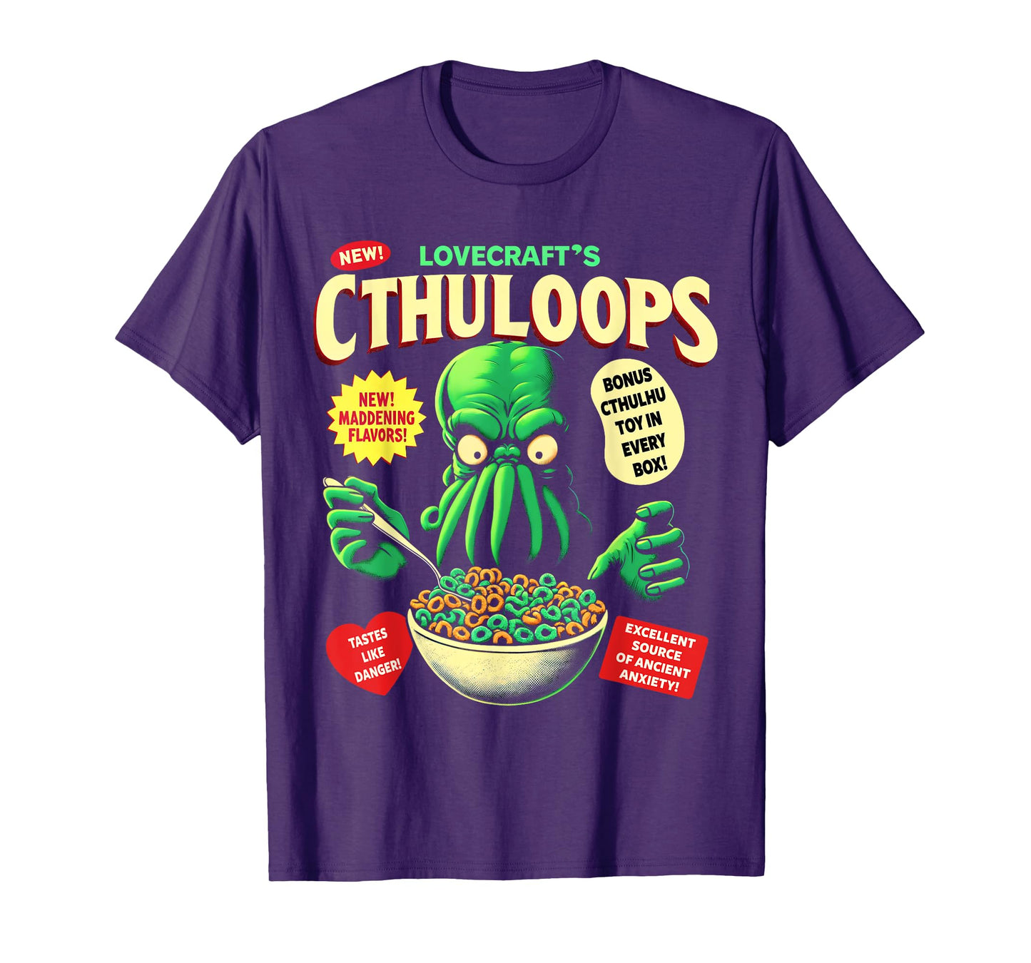 Cthuloops Cereal Parody T-Shirt for Horror Fans - Cthulhu T-Shirt