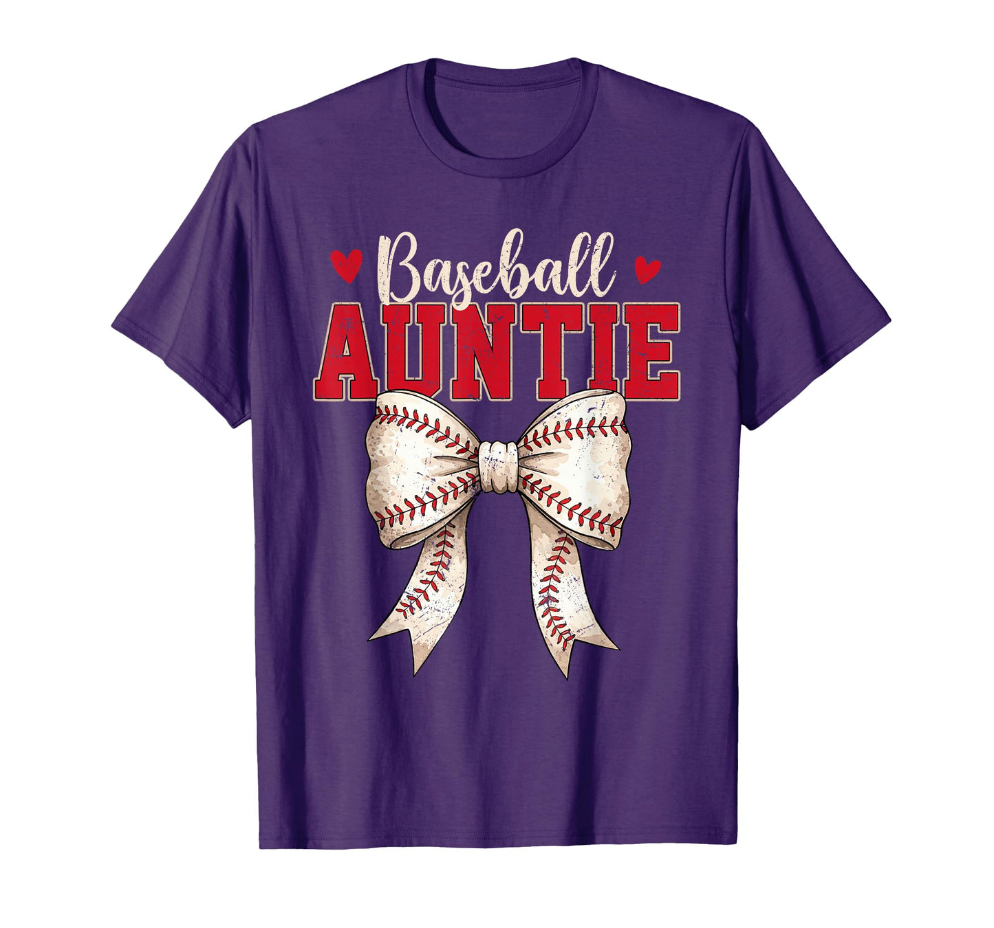 Baseball Auntie Coquette Bow Game Day Mothers Day T-Shirt
