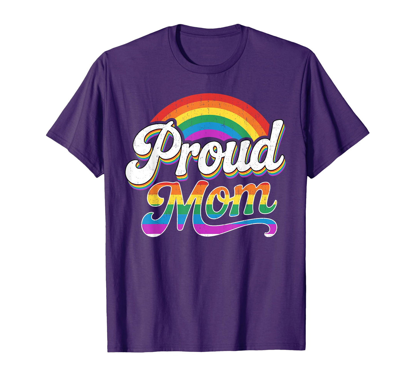 Colorful Retro Art for Proud Mom LGBTQ Pride Month Gay Pride T-Shirt