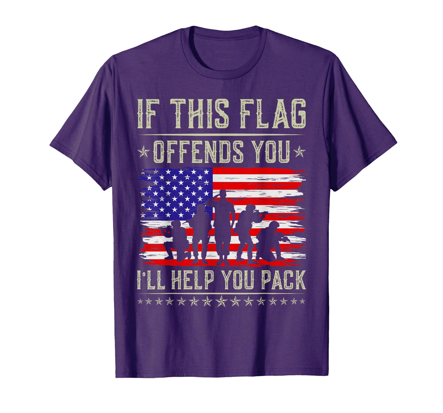 If This Flag Offends You I'll Help You US Flag Veterans Day T-Shirt