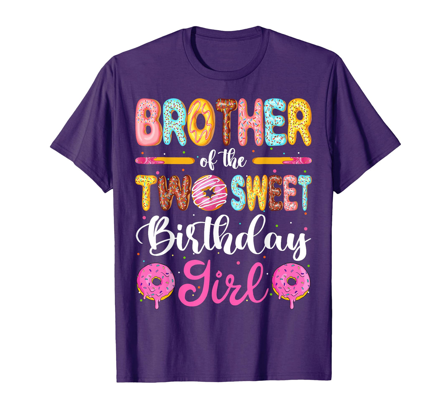 Brother Of The Two Sweet Birthday Girl Donut 2nd Birthday T-Shirt