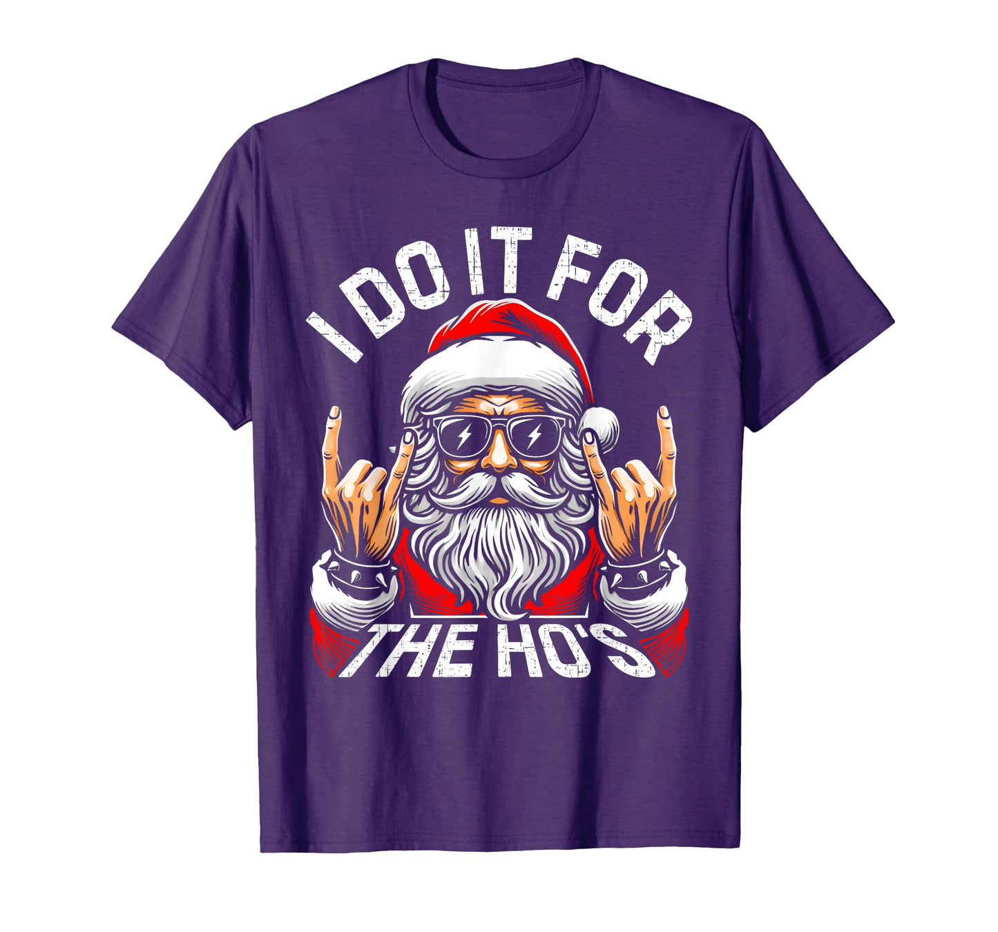 I Do It For The Hos Funny Inappropriate Christmas Santa Face T-Shirt
