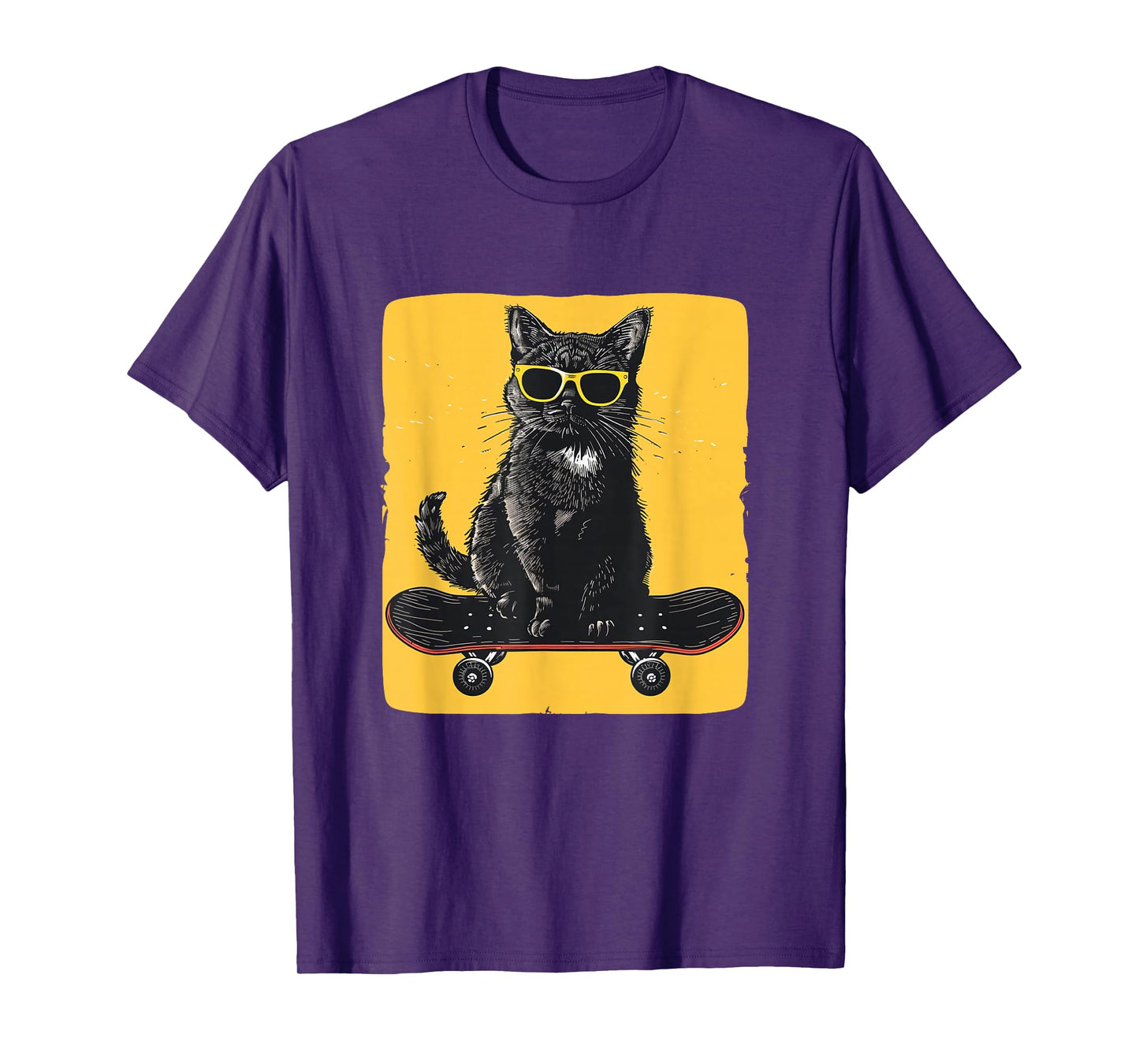 Cool Sunglasses Cat on a Skateboard for a Trendy Ride T-Shirt