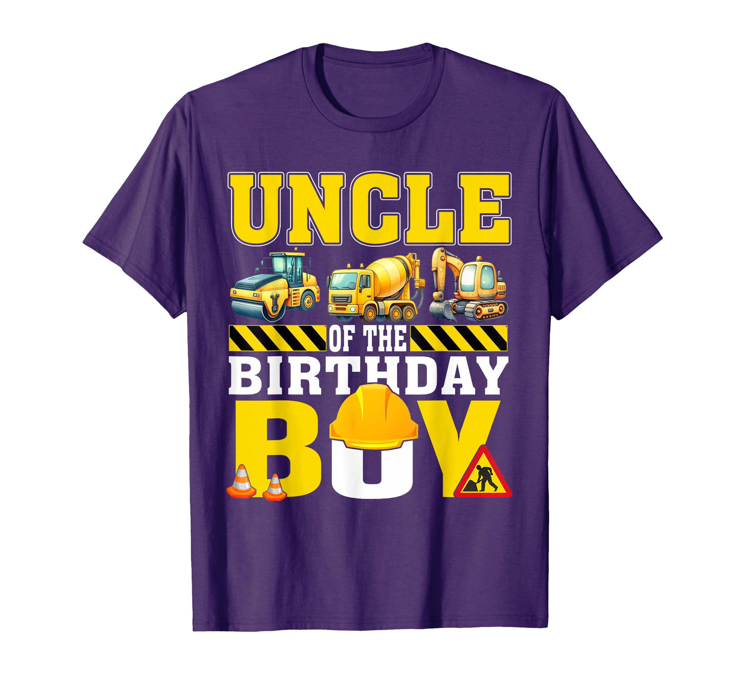 Uncle Of The Birthday Boy Construction Worker Birthday T-Shirt