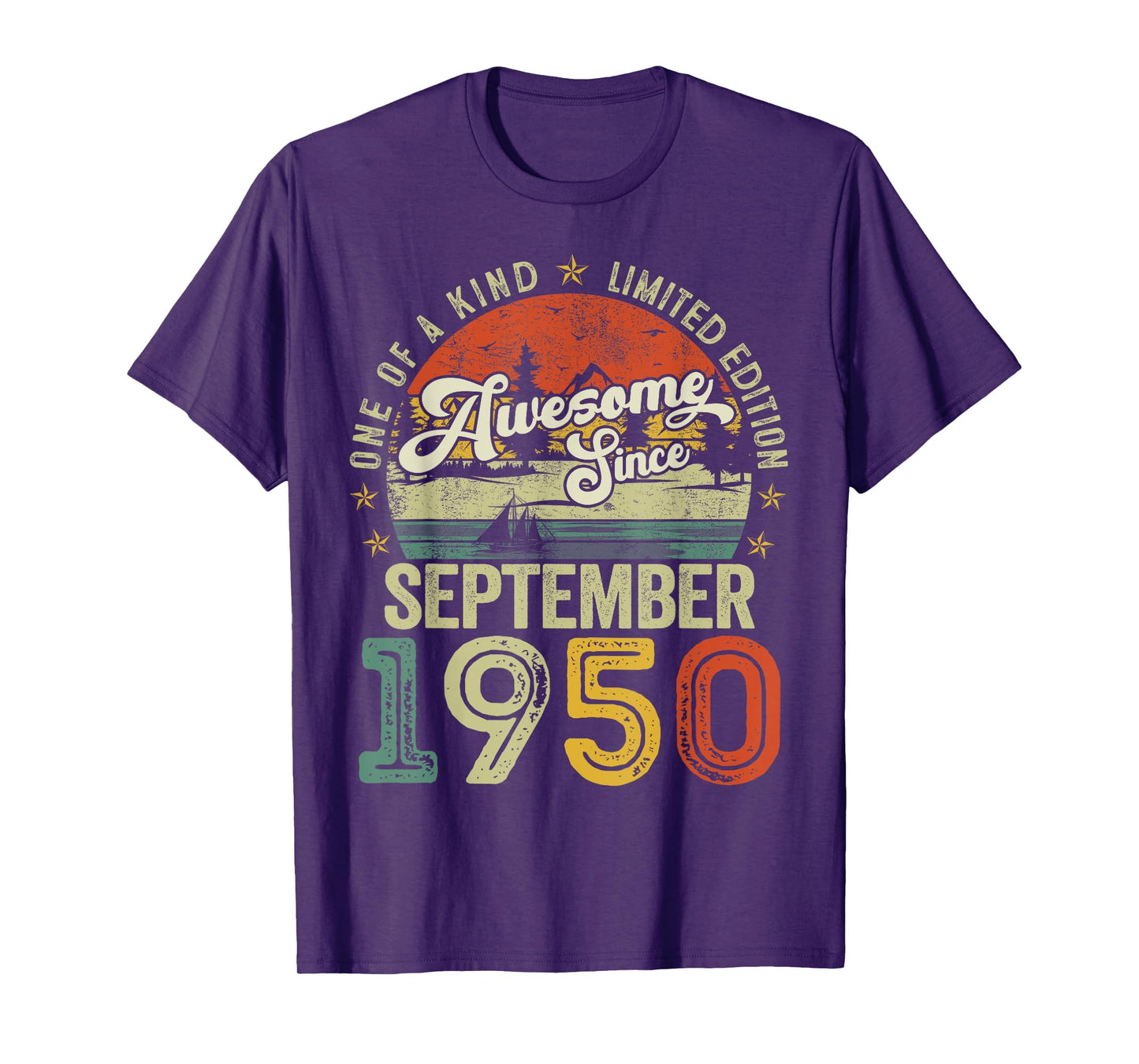 75 Years Old Vintage September 1950 Retro 75th Birthday Men T-Shirt