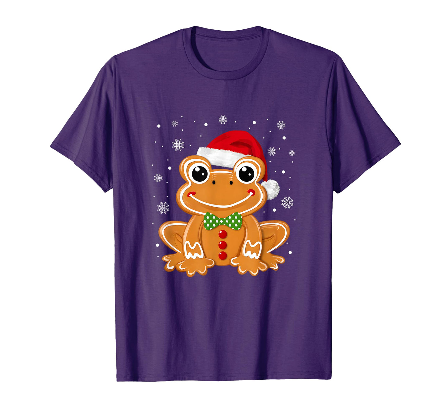 Funny Gingerbread Man Frog Christmas Womens Mens Kids T-Shirt