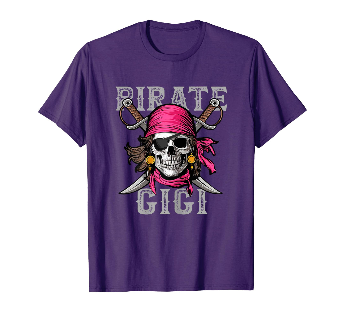 Funny Pirate Gigi Skull Halloween Costumes Family Matching T-Shirt